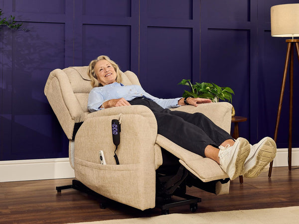 Sanford chairWoman in reclined chairWoman sitting on chairChair Handset Control