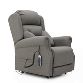 Monterey Five Motor Riser Recliner Chair in Flint with remote control and adjustable support, front view.