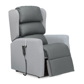 Repose Seating Multi C-Air Healthcare Chair with pressure relief cushions and corded remote control, front view.
