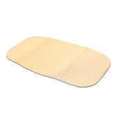 White Aquajoy Saver seat cover with ribbed surface and curved edges, top view.