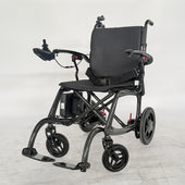 Urathon Velora Powerchair with joystick control and footrests on a plain white background, front view.