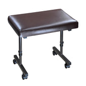 Aidapt Beaumont Leg Rest with adjustable metal legs, wheels and visible heat-sealed seams, side view.