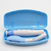 Buckingham Easywipe Folding Toilet Tissue Aid open in its case, tissue holder visible, close-up view.
