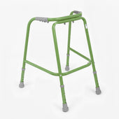 Trulife Childrens Walking Frame, lightweight and height-adjustable with grey grips for support, front view.