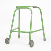Trulife Childrens Wheeled Walking Frame with front wheels for mobility support, child size, side view.