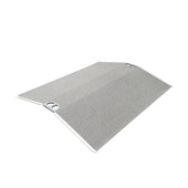 Enable Access Doorline Bridge Ramp, rectangular nonslip wheelchair ramp with handles and textured surface, side view.