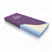 Dyna-Form Saturn mattress with cutaway showing internal visco elastic foam grid structure, high-angle view.