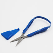 Easi-Grip Scissors 45mm Pointed with sharp blades and handle, includes blade cover, on white background, front view.