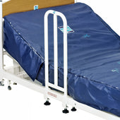 Sidhil Elland Standard Grab Handle fitted to a bed, provides support for getting in and out, side view.