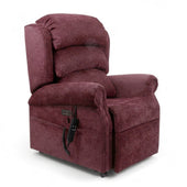 Repose Seating ErgoRise Dual Motor Tilt-In-Space Chair with padded cushions, adjustable headrest and remote control, side view.