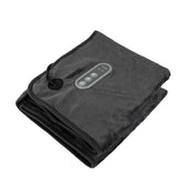 Lifemax Far Infrared Heated Lap Blanket, foldable with dual heat settings and wired multi-button controller, front view.