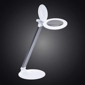 Daylight Company Halo Go 2 Magnifying Lamp with round lens and adjustable arm, front view.