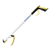 The Helping Hand Classic Pro Reacher grabber with trigger handle and claw for picking up objects, side view.