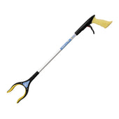 Helping Hand Handi-Grip Max grabber tool with gel handle, lockable jaw, and tipped gripping claws, side view.