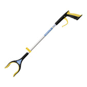 Helping Hand Handi-Grip Pro long reach grabber with wide gripping claws, close-up view.