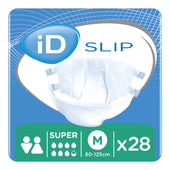 Ontex iD Slip Super All-in-One Briefs medium, 28 pack, for incontinence, super absorbency, front view.