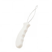 Homecraft Kings Button Hook with curved metal wire and handle, tool for one-handed buttoning, plain background, front view.