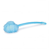 Homecraft long handled net sponge for easy reach while bathing or showering, lathered close-up.