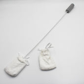 Homecraft Long Handled Toe Washer with grip and two small pouches, white background, angled view.
