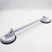 Drive adjustable grab bar with two round suction cups for shower support, medium size, front view.