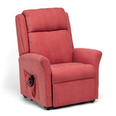 Restwell Memphis Petite Dual Motor Riser Recliner Chair with padded back, armrests and remote, suitable for smaller users, front view.