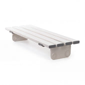 Merlin Bath Board with reinforced PVC slats and adjustable side supports, front view.