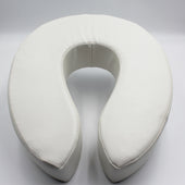 Homecraft Padded Raised Toilet Seat with U-shape and soft cushion, plain background, front view.