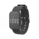 Pivotell Vibratime Smart Watch with digital rectangular face showing 10:36 and running icon, for routine management, front view.