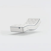 Opera Beds Premium Natural Pocket 2500 Mattress elevated to show pocket springs and quilted finish, side view.