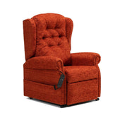 Repose Marbella Dual Motor Riser Recliner Chair with button back, remote control, pocket sprung seat, front view.