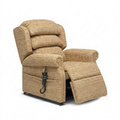 Repose Rimini Dual Motor Tilt-in-Space Chair by Repose Seating, partially reclined, white background, side view.