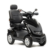 Drive Royale 4 Scooter with adjustable padded seat, headrest, armrests and rear-view mirrors, front angle view.