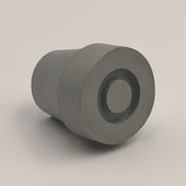 Able2 Rubber Walking Stick Ferrule 16mm, cylindrical with a groove, on a white surface, close-up.