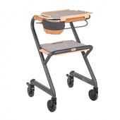 Saljol Indoor Rollator with padded seat, storage pouch and four wheels, indoor mobility aid, front view.