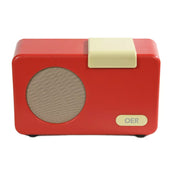 OER Simple Music Player, rectangular with beige speaker and OER label bottom right, easy to use, front view.