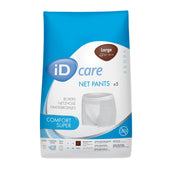 Able2 Stretch Pants short leg, pack of 5, size large, designed for secure fit with pads, front view.