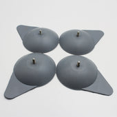 Mountway Neptune Bath Lift set of four suckers with short rods and flat tabs, top view on white background.