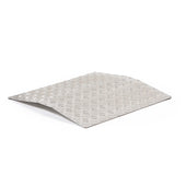 Metal Drive Threshold Ramp with a treaded surface, side view.
