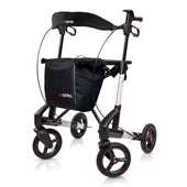 Topro Troja 5G Premium Rollator with storage bag and curved backrest, front view.