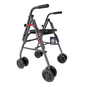 Uniscan Cadet Rollator lightweight foldable walker with padded handles and seat, front view.