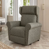 Opera Beds Vionna Dual Motor Riser Recliner Chair with rise and recline function in a modern light room, front view.