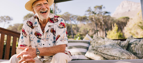 Elderly man on holiday Image