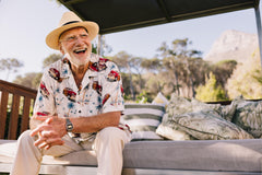 Elderly man on holiday