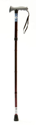 Folding Walking Stick with Gel Handle - Red