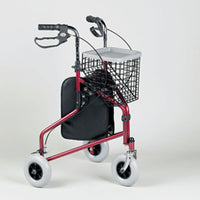 Three-Wheeled Rollator - Ruby
