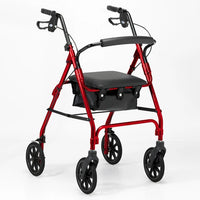 Days 100 Series Lightweight Four Wheeled Rollator - Red
