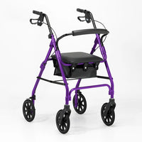Days 100 Series Lightweight Four Wheeled Rollator - Purple