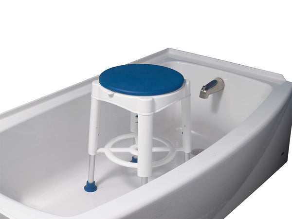 Bath Stool with Rotating Padded Seat Image 2