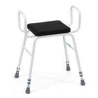 Perching Stool Foam Seat Steel Arms - Black