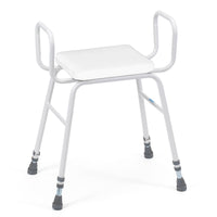 Perching Stool Foam Seat Steel Arms - Black